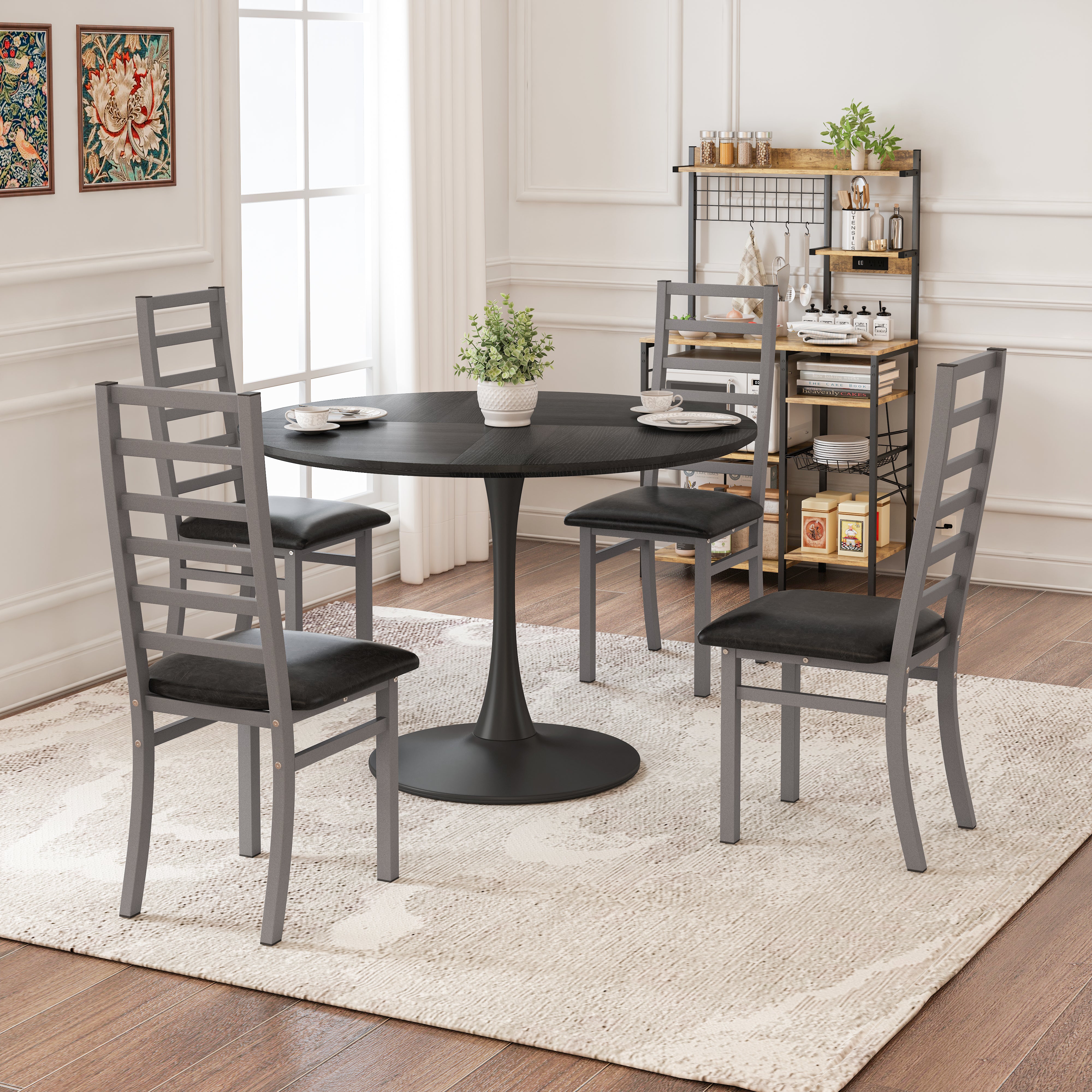 Grey Metal Dining Chairs