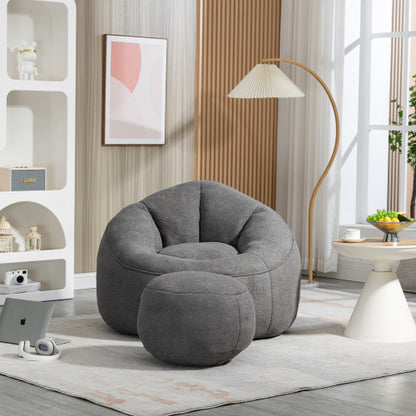 Bettwäsche Sitzsack-Sofa-Stuhl Hochdruck-Schaum-Sitzsack-Stuhl-Material mit gepolstertem Schaum-Polsterung Komprimierter Sitzsack mit Fußstütze