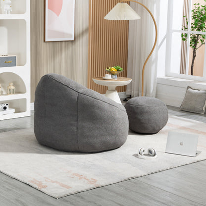 Bettwäsche Sitzsack-Sofa-Stuhl Hochdruck-Schaum-Sitzsack-Stuhl-Material mit gepolstertem Schaum-Polsterung Komprimierter Sitzsack mit Fußstütze