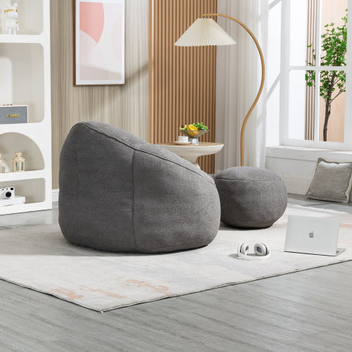 Bettwäsche Sitzsack-Sofa-Stuhl Hochdruck-Schaum-Sitzsack-Stuhl-Material mit gepolstertem Schaum-Polsterung Komprimierter Sitzsack mit Fußstütze
