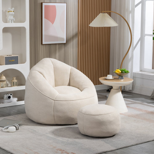 Bettwäsche Bohne Bag Sofa Stuhl Hochdruck-Schaum Bohne Bag Stuhl Material mit gepolstertem Schaum-Polster Komprimierter Bohne Bag mit Fußstütze