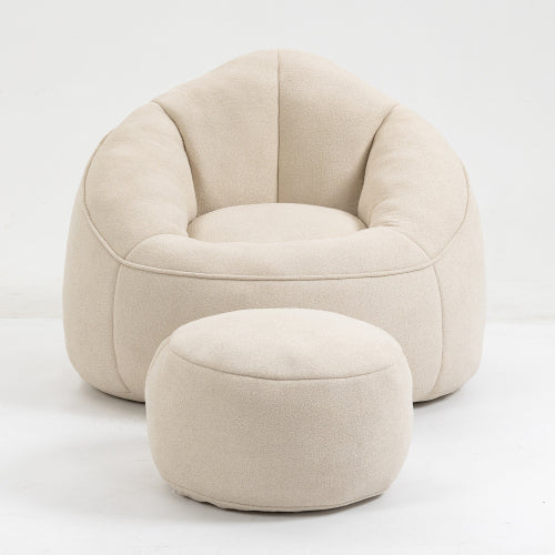 Bettwäsche Bohne Bag Sofa Stuhl Hochdruck-Schaum Bohne Bag Stuhl Material mit gepolstertem Schaum-Polster Komprimierter Bohne Bag mit Fußstütze