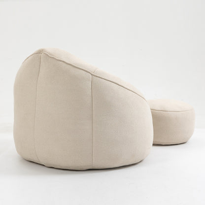 Bettwäsche Bohne Bag Sofa Stuhl Hochdruck-Schaum Bohne Bag Stuhl Material mit gepolstertem Schaum-Polster Komprimierter Bohne Bag mit Fußstütze