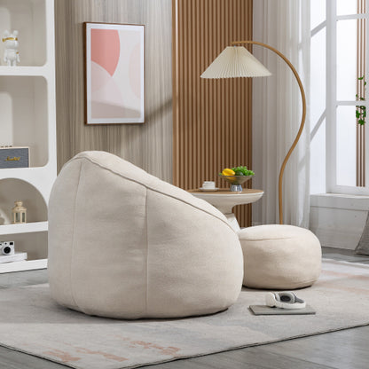 Bettwäsche Bohne Bag Sofa Stuhl Hochdruck-Schaum Bohne Bag Stuhl Material mit gepolstertem Schaum-Polster Komprimierter Bohne Bag mit Fußstütze