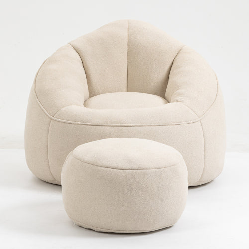 Bettwäsche Bohne Bag Sofa Stuhl Hochdruck-Schaum Bohne Bag Stuhl Material mit gepolstertem Schaum-Polster Komprimierter Bohne Bag mit Fußstütze
