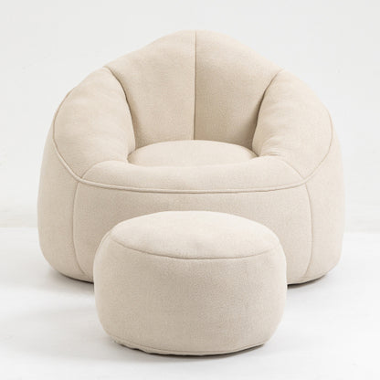 Bettwäsche Bohne Bag Sofa Stuhl Hochdruck-Schaum Bohne Bag Stuhl Material mit gepolstertem Schaum-Polster Komprimierter Bohne Bag mit Fußstütze