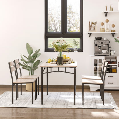 Industrielles 4-teiliges Esszimmer-Tisch-Set mit Bank, Küchentisch und Stühlen mit Stauraum für die Küche