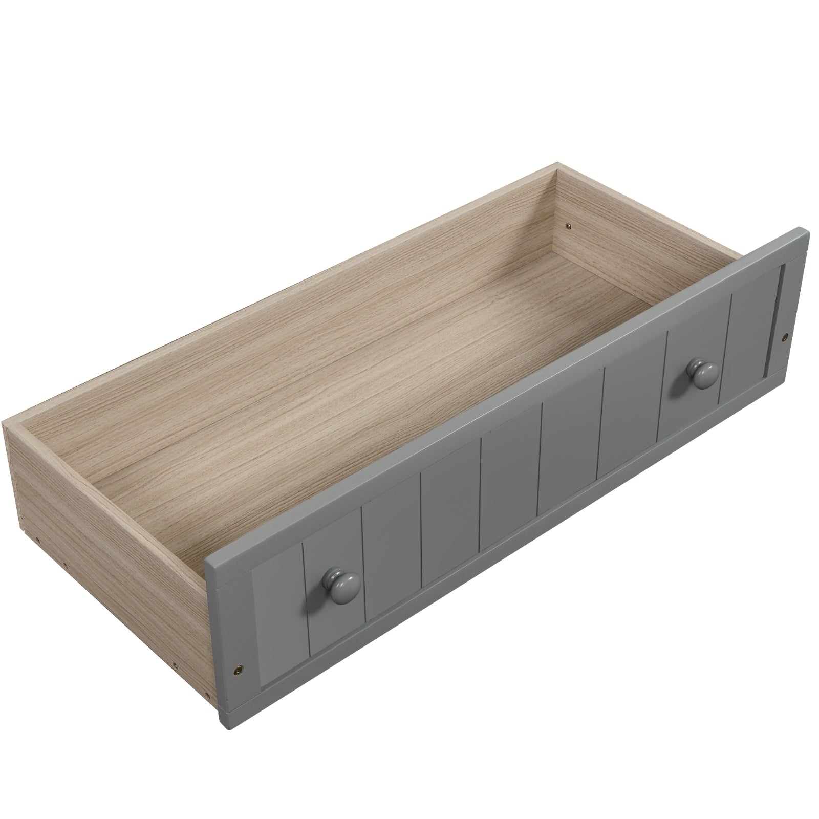 Gray Wooden Daybed Drawers