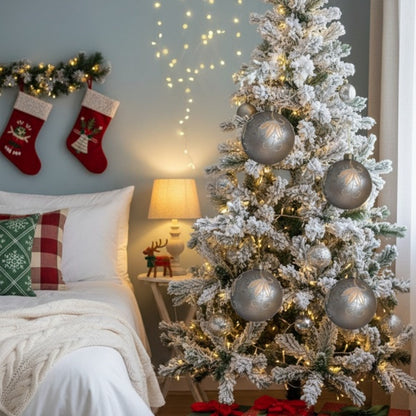 4-teiliges 4,7-Zoll Weihnachtskugel-Ornamente, Glas-Hänge-Dekorationen für Weihnachtsbaum und Partdekoration, FBA-Versand, Verkauf auf der Temu-Plattform verboten