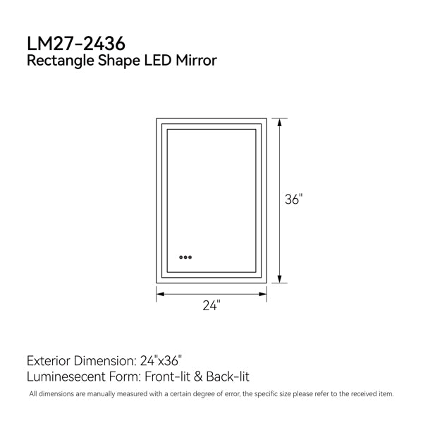 24-Inch LED Bathroom Mirror