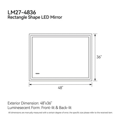 48-Zoll x 36-Zoll LED-Badspiegel