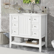 Wooden Three-Drawer Vanity Sink
