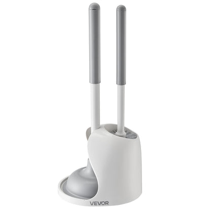 Toilet Brush And Plunger Set With PP Handle For Bathroom Deep Cleaning