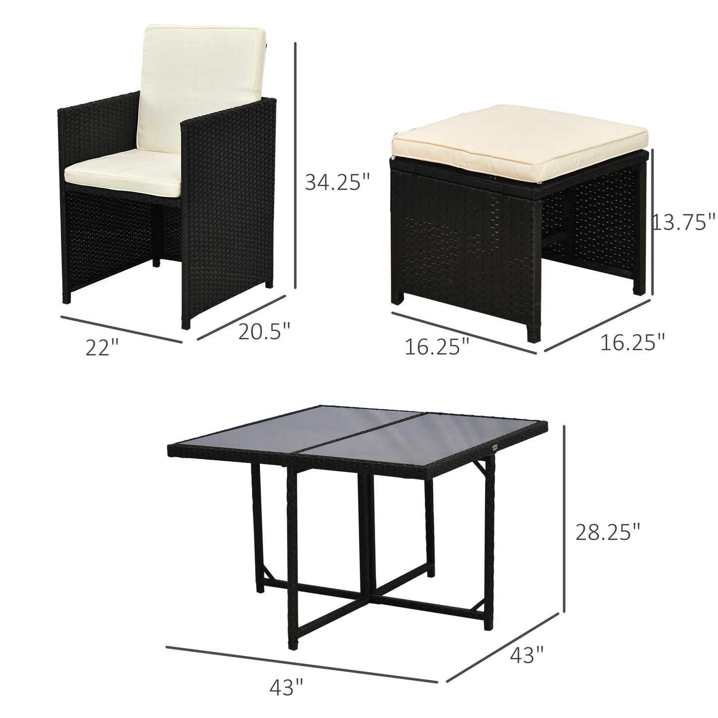9-teiliges Outdoor-Essset für 8 Personen