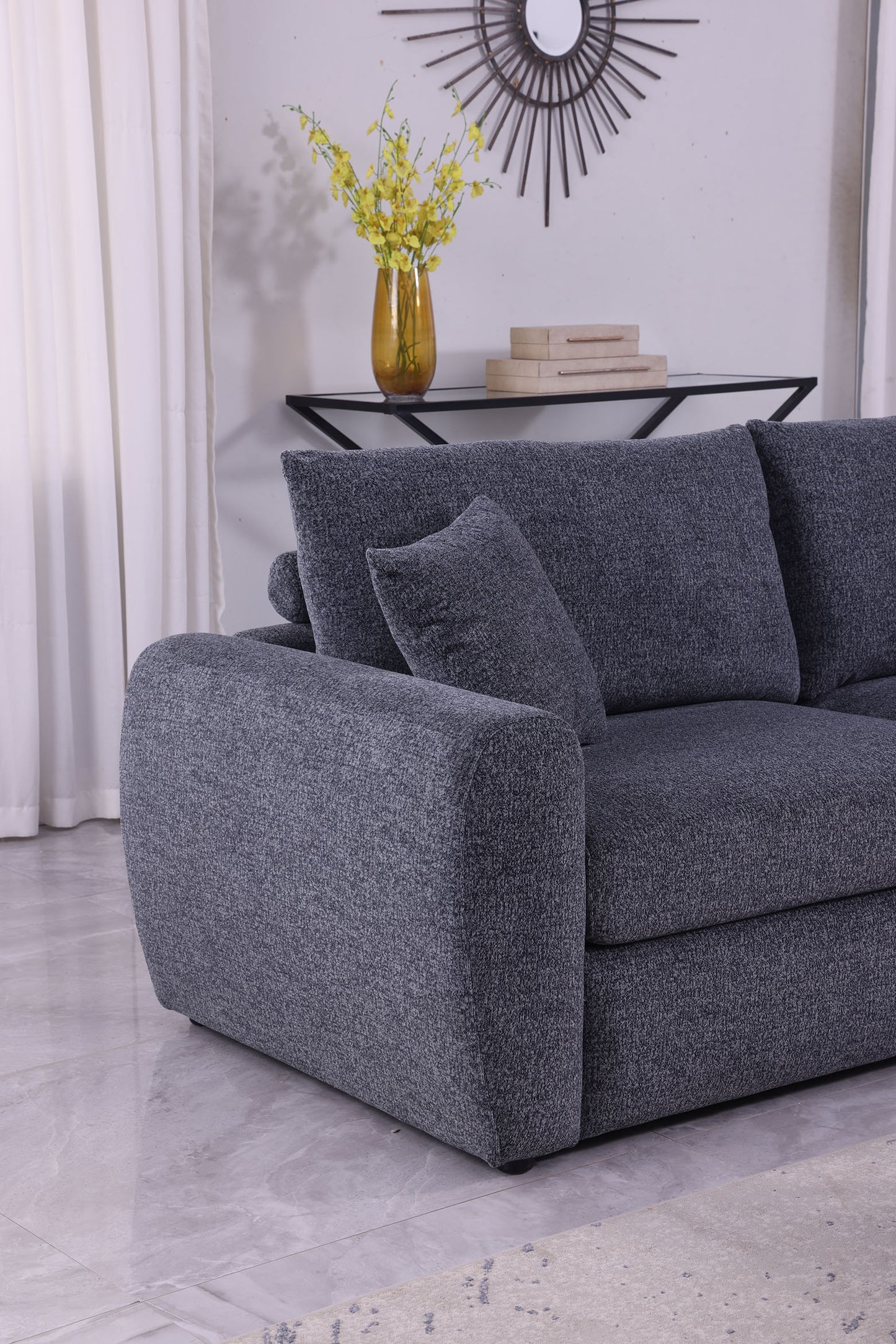 Modernes minimalistisches bequemes Stoff-GRAU-Sofa