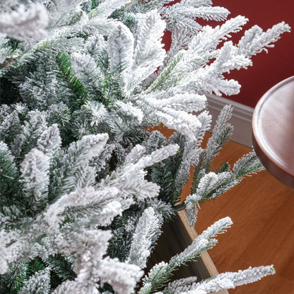 HOMCOM 1,8 m künstlicher Weihnachtsbaum, Tannenförmiger Weihnachtsbaum mit Scharnieren und 795 realistischen Ästen, Stahlbasis, Automatische Öffnung, Grün