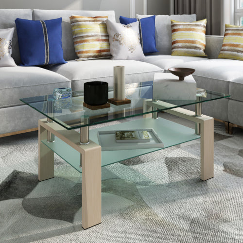 Oak Glass Coffee Table
