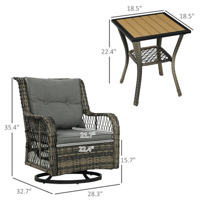 3-teiliges Outdoor-Bistro-Set