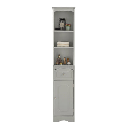 Hohes Badezimmerschrank-Aufbewahrungsschrank mit Schublade und höhenverstellbarem Regal