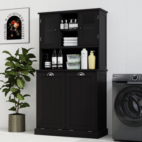 Black MDF Laundry Cabinet