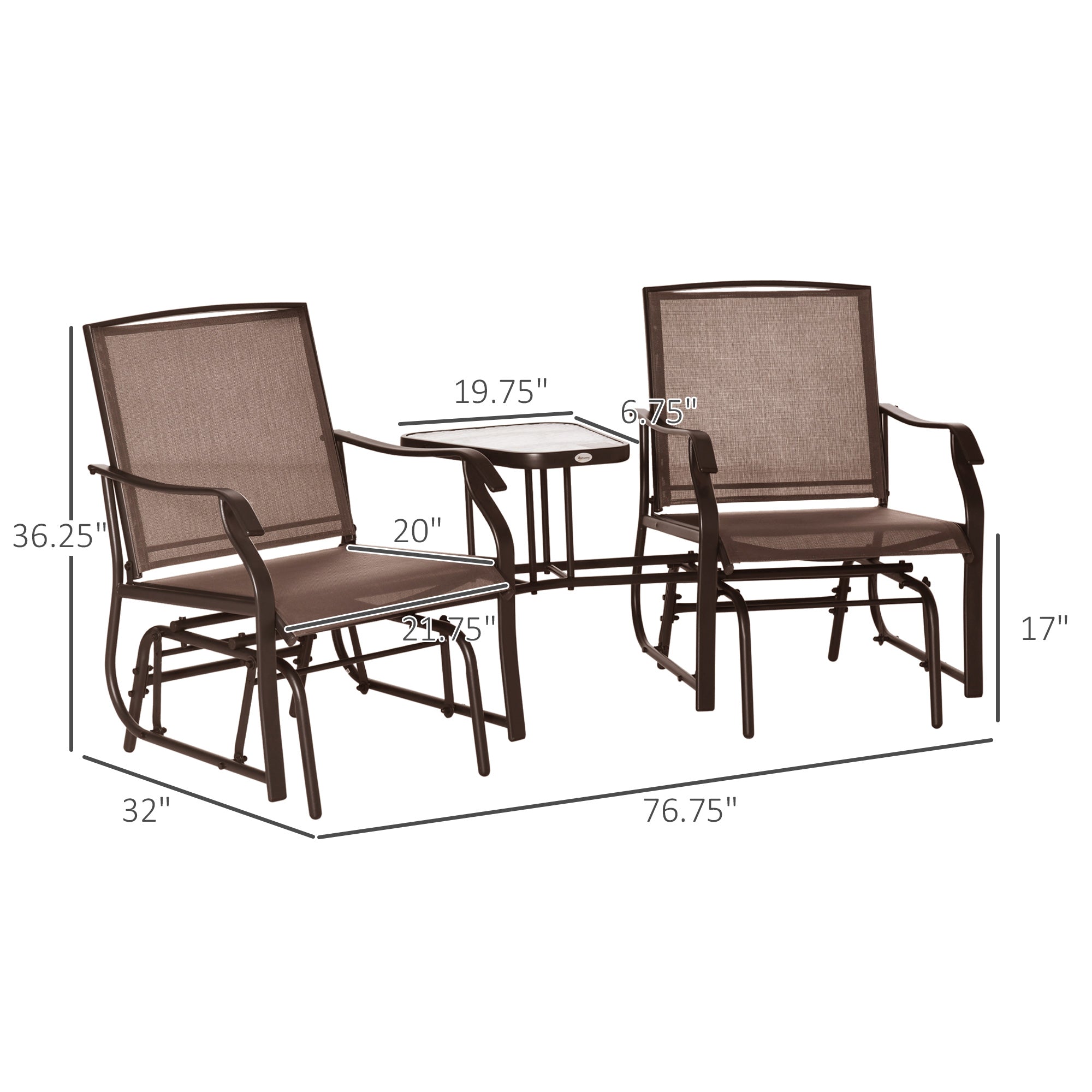 Double Outdoor Glider Rocker