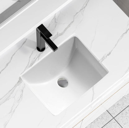 Badezimmer Untertischbecken, Weißes Rechteckiges Badezimmer Untertischbecken, Keramisches Untertisch-Waschbecken.