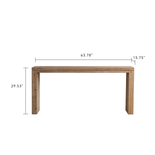 Console Table With Solid Wood For Living Room, Long Sofa Table Behind Couch, Retro Narrow Entryway Table For Hallway Foyer