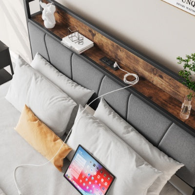 Vintage Brown Platform Bed