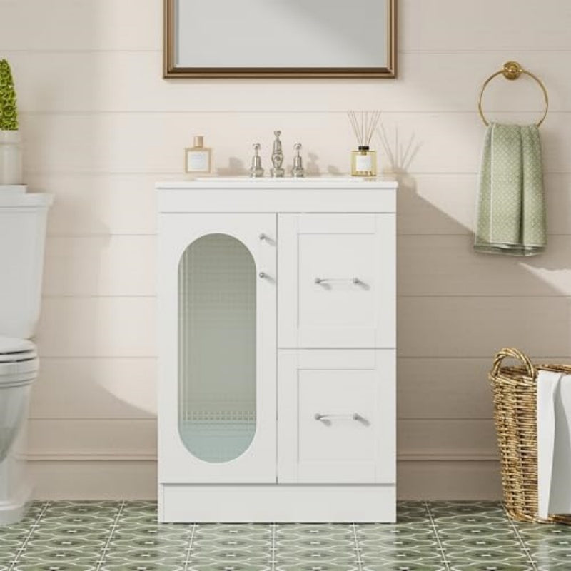 Wood Bathroom Dressing Table Sink Storage Cabinet