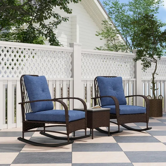 Rattan-Liegestuhl, Korbmöbel-Set für die Terrasse