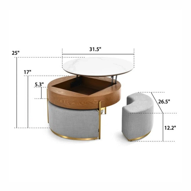 Black Extendable Nesting Table