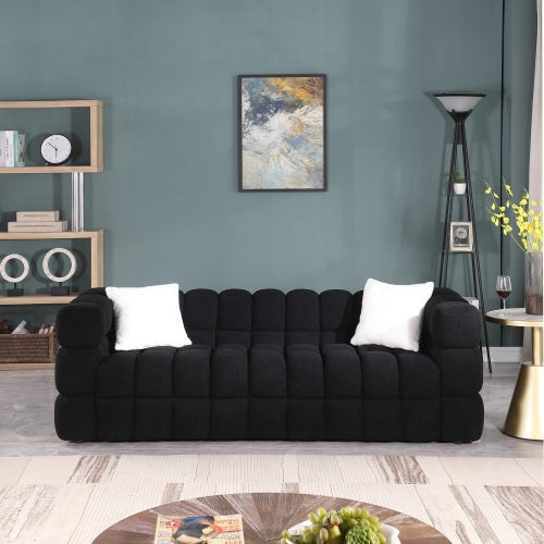 White Boucle 3-Seater Sofa