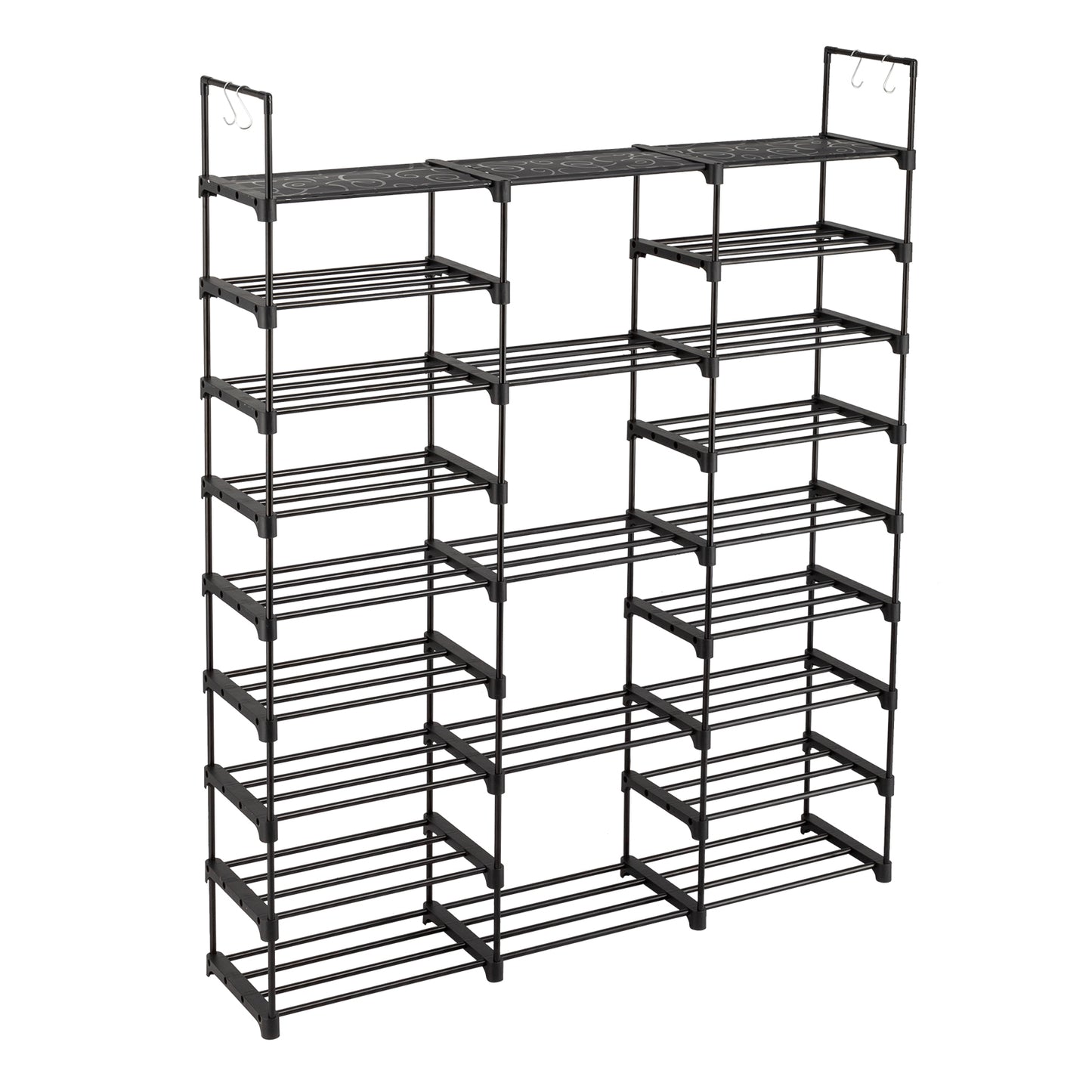 9-stufiges Schuhregal-Aufbewahrungssystem Schuhregal-Organizer für den Eingangsbereich Fassend für 50-55 Paar Schuhe, stapelbares Schuhschrank-Schuhregal