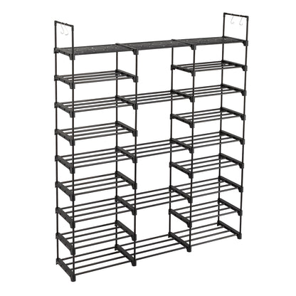 9-stufiges Schuhregal-Aufbewahrungssystem Schuhregal-Organizer für den Eingangsbereich Fassend für 50-55 Paar Schuhe, stapelbares Schuhschrank-Schuhregal