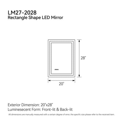 20-Zoll x 28-Zoll LED-Badspiegel