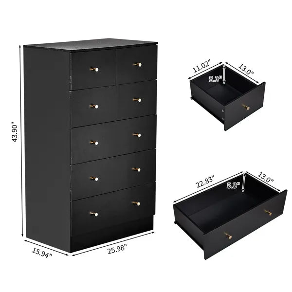 Black Matte Drawer Cabinet