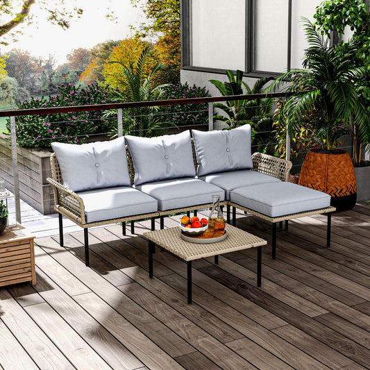 5-teiliges Terrassenmöbel-Set mit Sofa