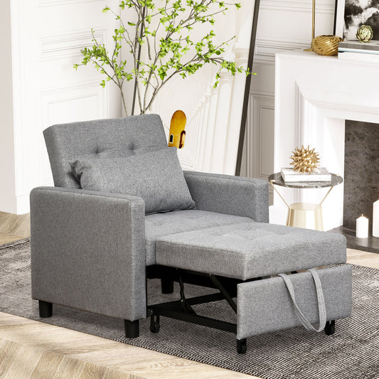Schlafcouch Liegestuhl Sessel Bett Multifunktionaler Schlafsessel Klappstuhl mit Knopfnähten Bezug Verstellbarem Neigungsrücken