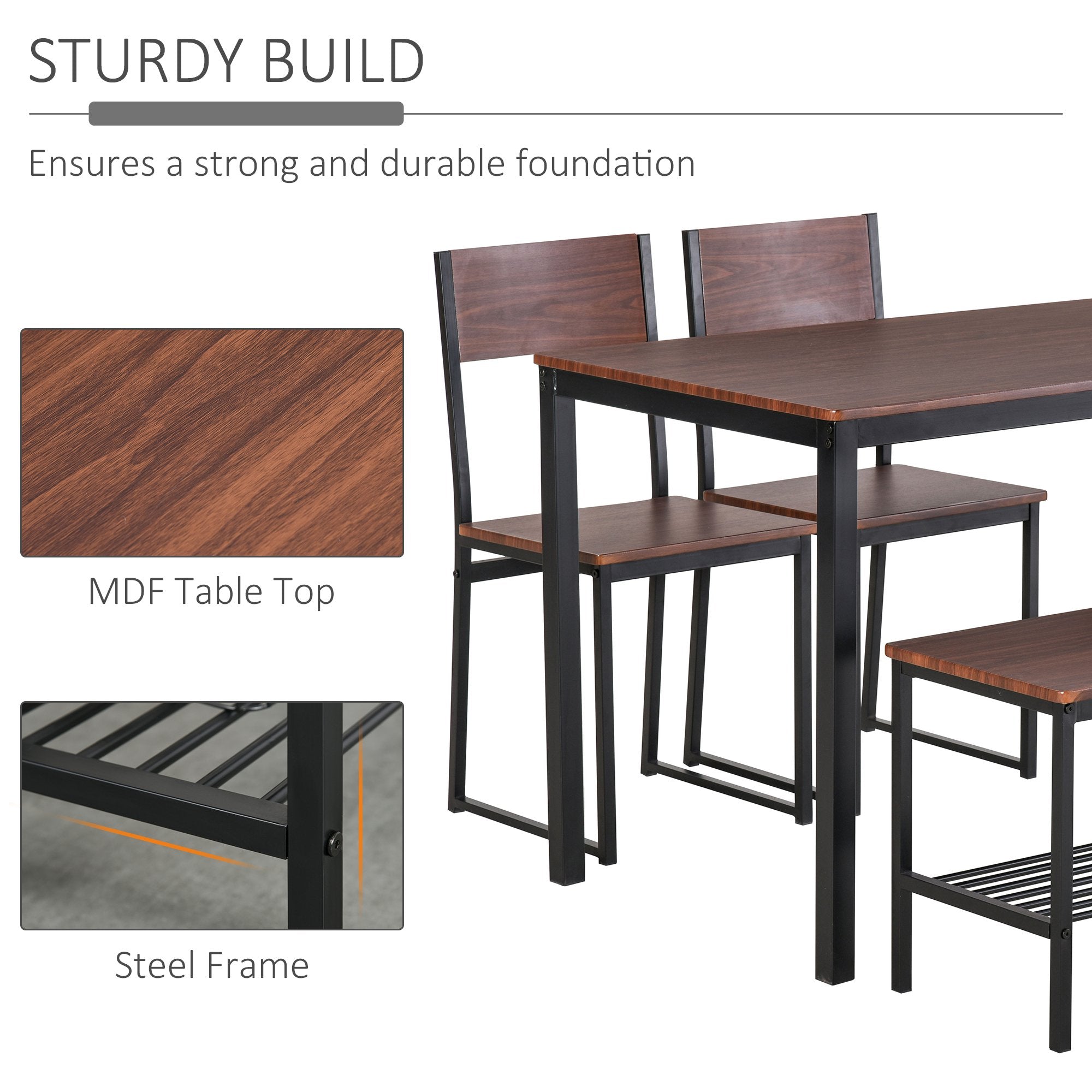 Brown Industrial Dining Set