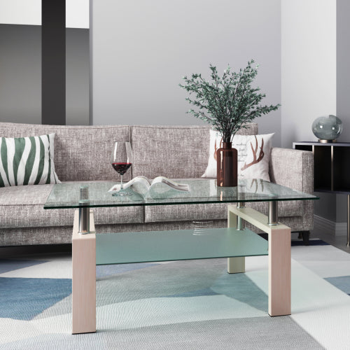 Rechteckiger Glas-Couchtisch