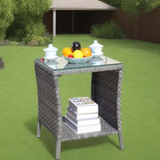 Grey Rattan Patio Table
