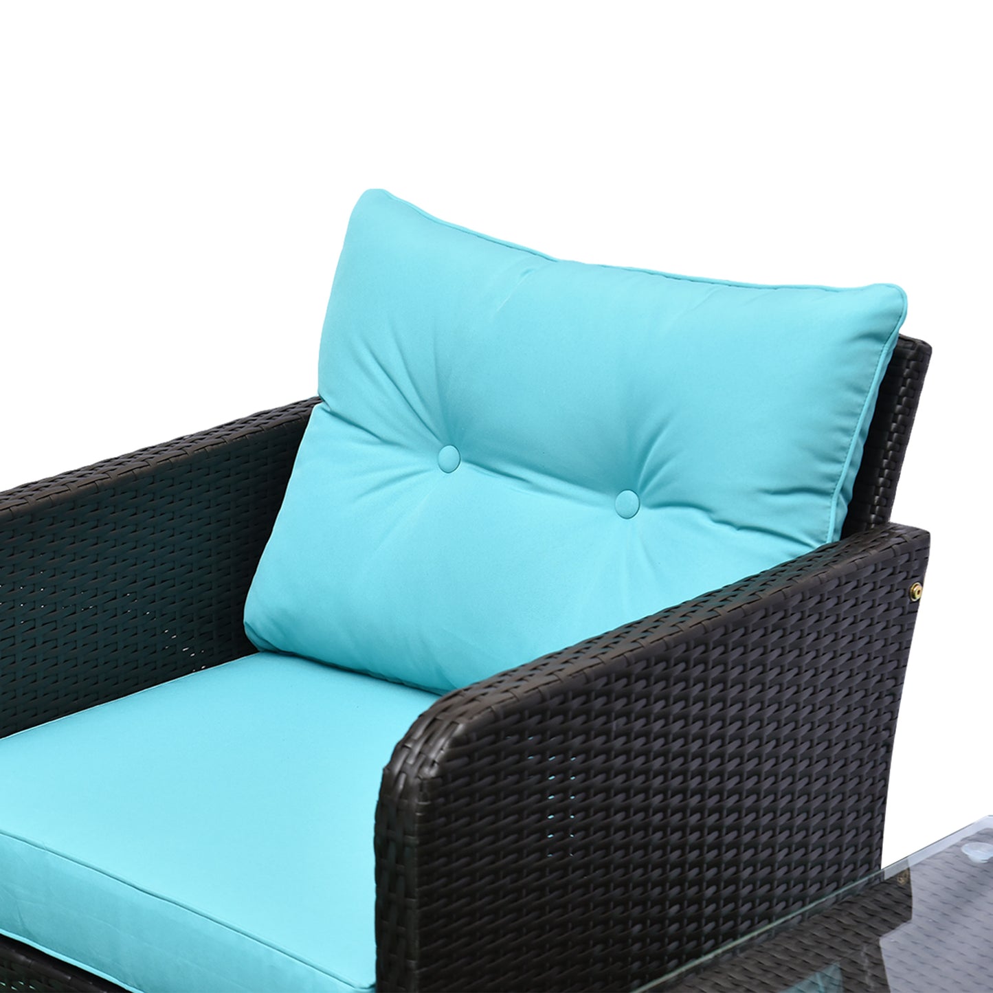 5-teiliges Lounge-Sessel-Set für Außenbereich und Terrasse mit 2 gepolsterten Sesseln