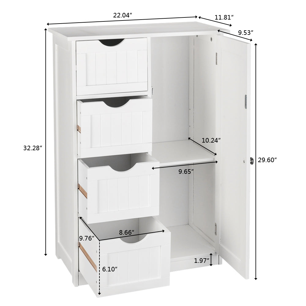 Vier-Schubladen-Ein-Tür-Bad-Speicher-Schrank