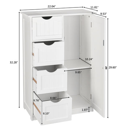 Vier-Schubladen-Ein-Tür-Bad-Speicher-Schrank