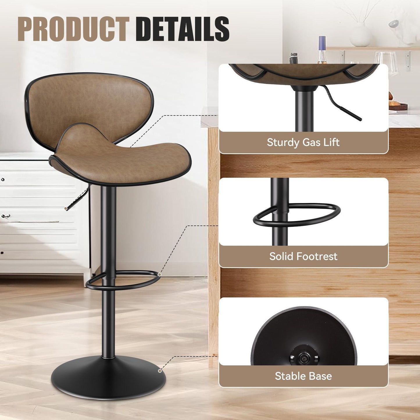 Barhocker Modernes Design, Stilvoll, Multifunktional, Langlebig, Perfekte Kombination aus Ästhetik und Praktikabilität