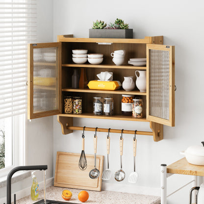 Glas-Tür Vintage Doppeltür Wand-Schrank für Badezimmer, Küche, Esszimmer, Holzfarbe Nicht verfügbar Plattformen- Temu