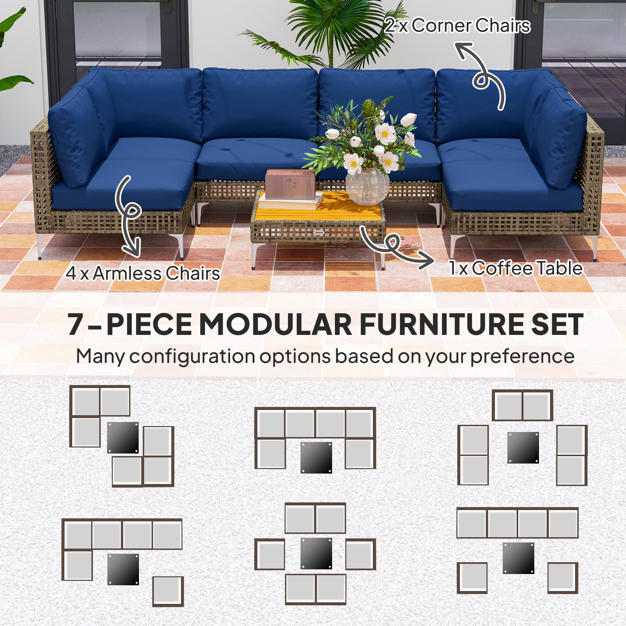 Brown Rustic Patio Set