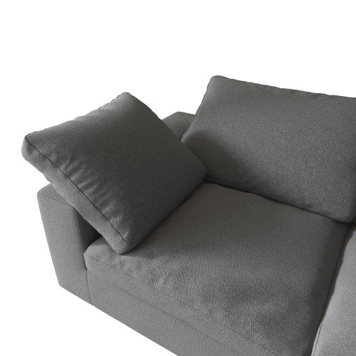 F-Concept Chenille-Stoff bezogenes Sofa, Überdimensioniertes bequemes Wolken-3-Sitzer-Sofa-Couch, Doppelt gepolstertes Kissen für das Wohnzimmer, Grau