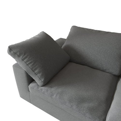 F-Concept Chenille-Stoff bezogenes Sofa, Überdimensioniertes bequemes Wolken-3-Sitzer-Sofa-Couch, Doppelt gepolstertes Kissen für das Wohnzimmer, Grau