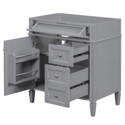 30'' Bathroom Vanity Without Top Sink, Modern Bathroom Storage Cabinet With 2 Drawers And A Tip-out Drawer